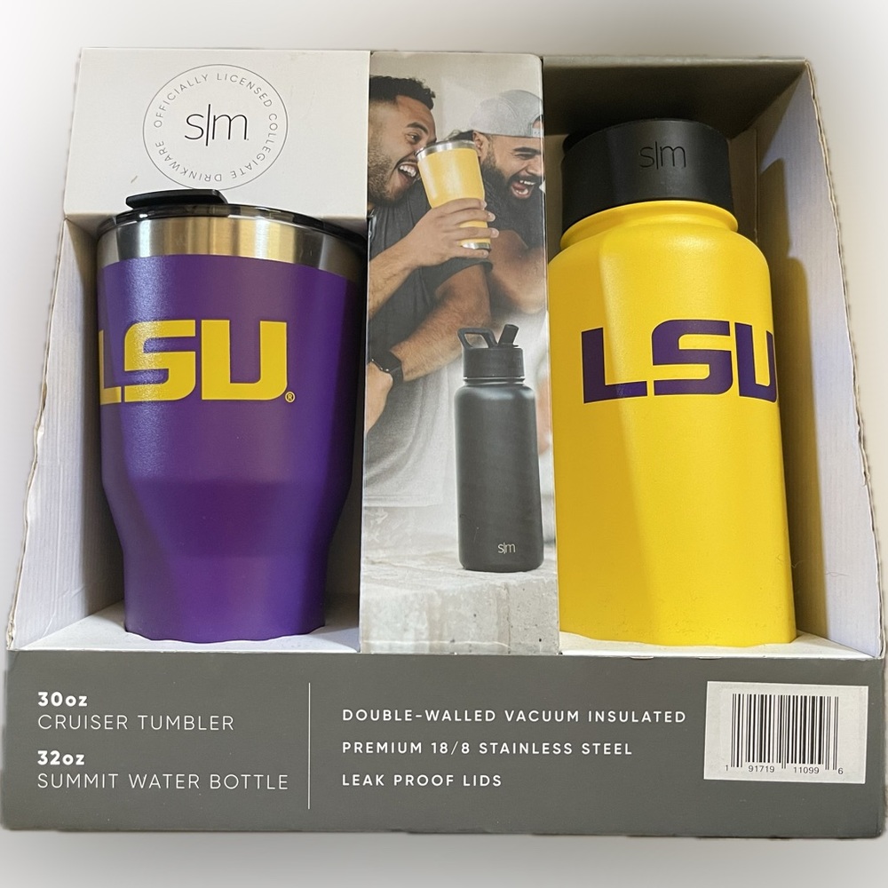 LSU Tumbler and Water Bottle Set - New in Box
